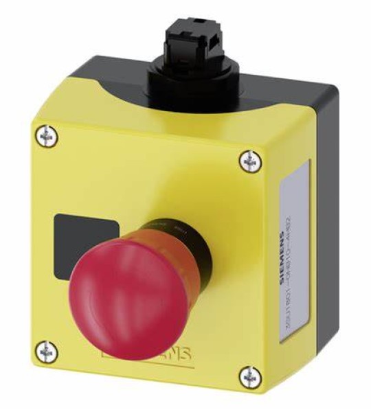 3SU1801-0AP00-4NB1 Caja pvc 1pulsador amarillo lum+1NA+LED conect.M12