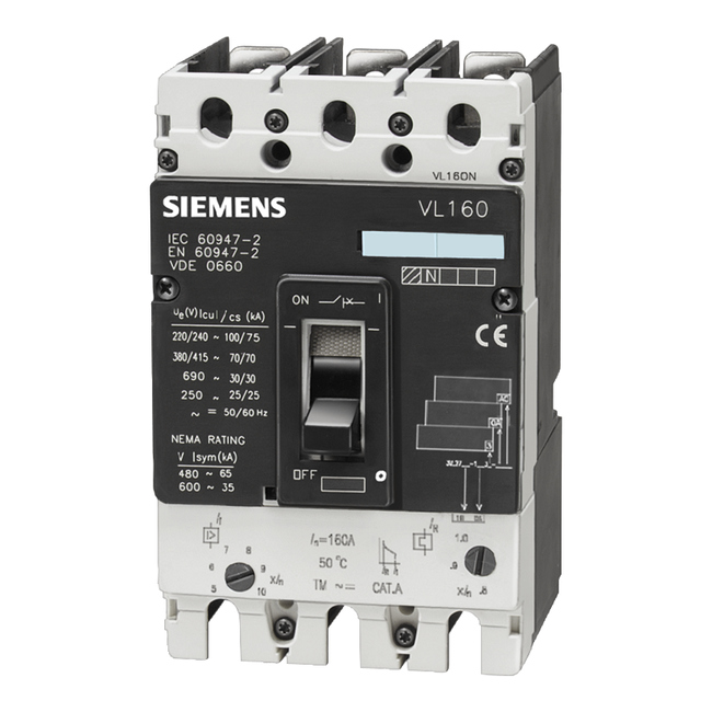 3VL2716-1SB33-0AA0 Autom.3P 160A Reg.64-160A 55kA
