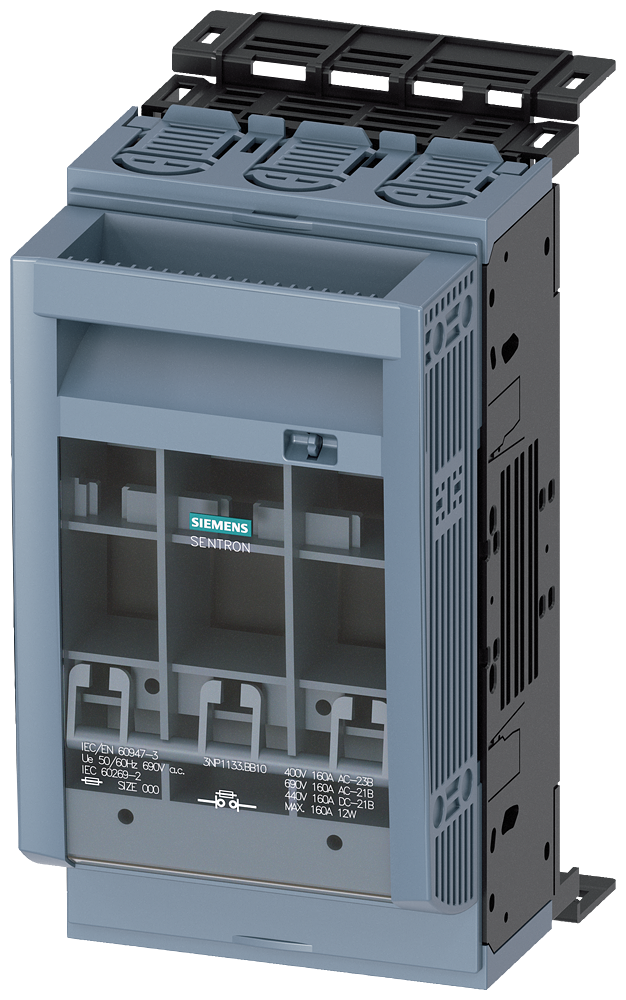 3NP1133-1BB10 SENTRON, interruptor-seccionador-fusible 3NP1, de 3 polos, NH00, 160 A