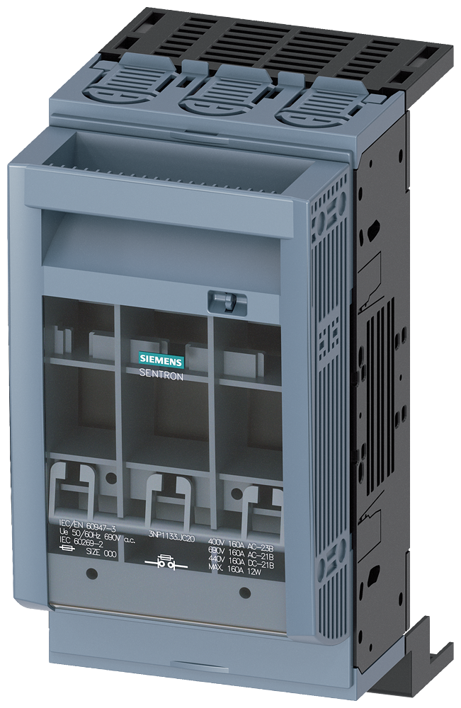 3NP1133-1JC20 SENTRON, interruptor-seccionador-fusible 3NP1, de 3 polos, NH00, 160 A
