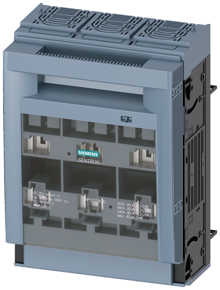3NP1153-1BC20 SENTRON, interruptor-seccionador-fusible 3NP1, de 3 polos, NH2, 400 A