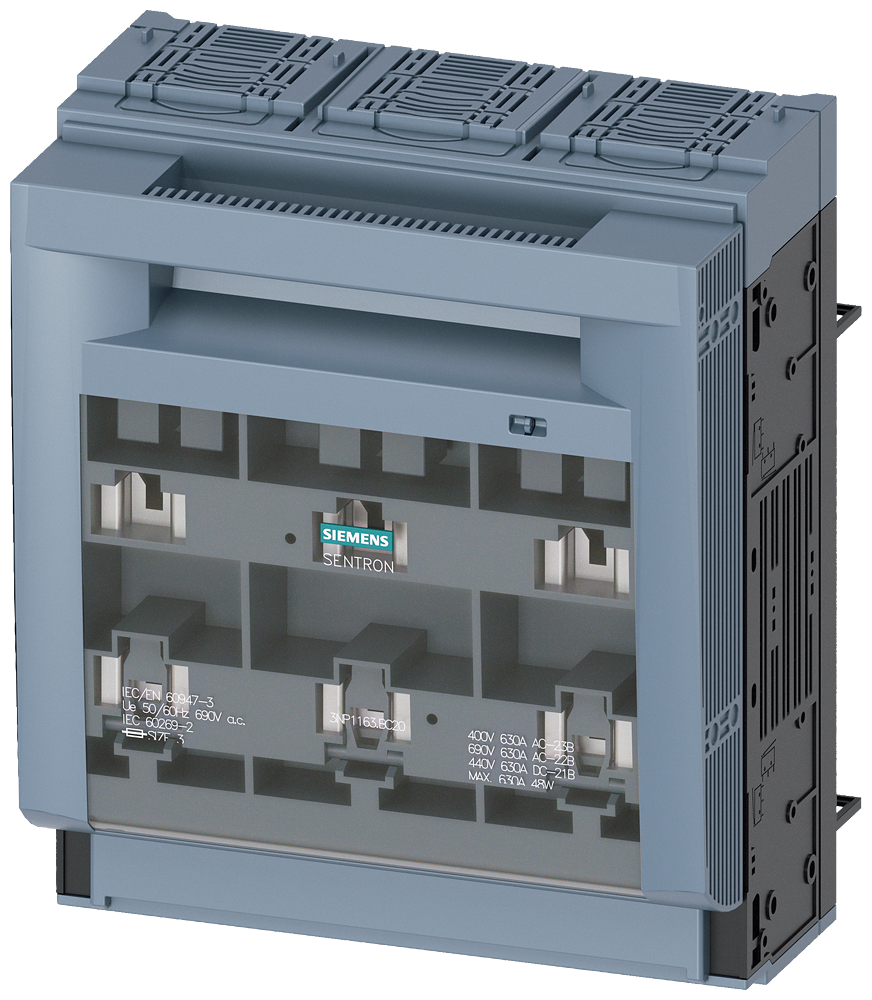 3NP1163-1BC20 SENTRON, interruptor-seccionador-fusible 3NP1, de 3 polos, NH3, 630 A