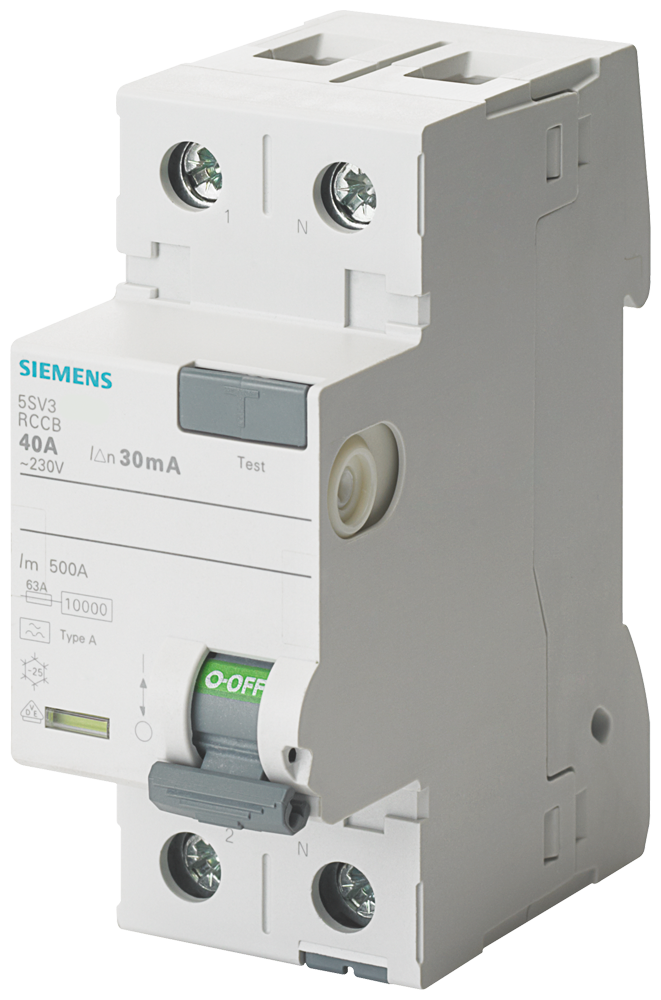 5SV3612-3 Interruptor diferencial, de 2 polos, tipo F, con retardo breve, In: 25 A, 300&amp;nb