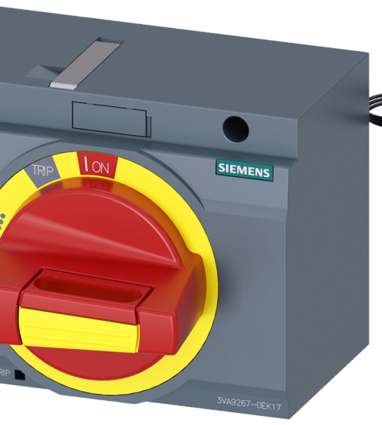 3VA9267-0EK17 Accionamiento giratorio frontal, parada de emergencia, IEC IP30/40, kit de ilumi