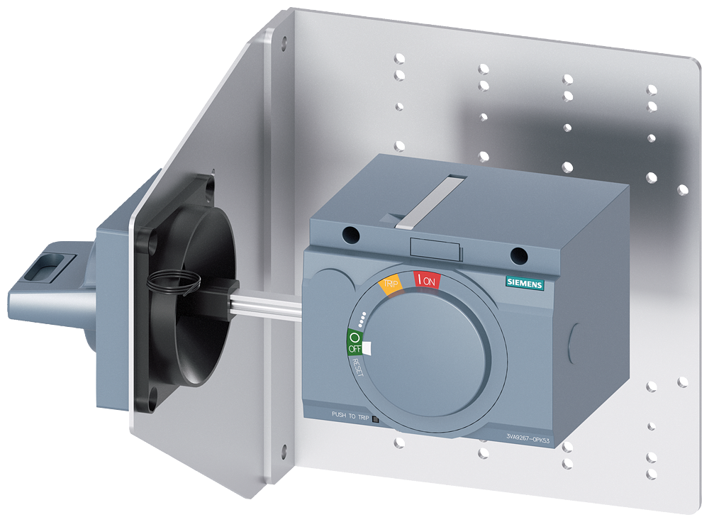 3VA9267-0PK53 Accionamiento giratorio de pared lateral, estándar, IEC IP65, con escuadra de fi