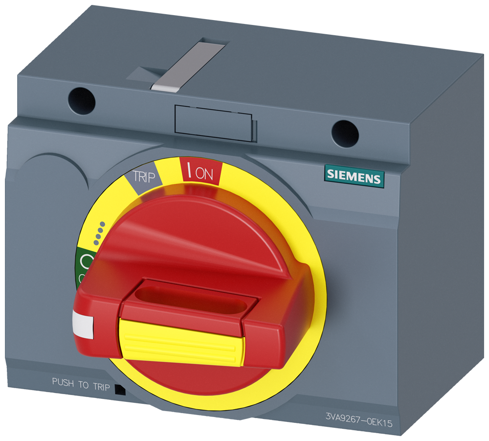 3VA9267-0EK15 Accionamiento giratorio frontal, parada de emergencia, IEC IP30/40, accesorio pa