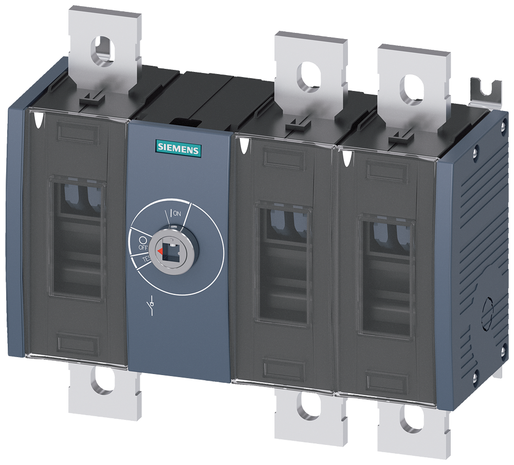 3KD4430-0QE20-0 Interruptor-seccionador 500 A, tam. 4, 3 polos, accionamiento frontal centr