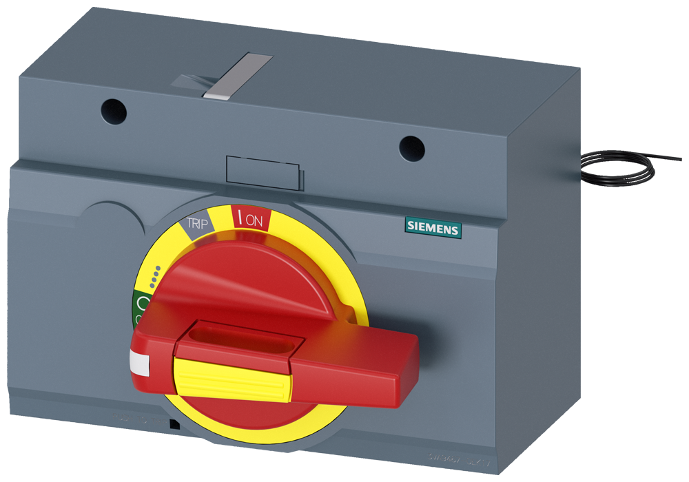 3VA9467-0EK17 Accionamiento giratorio frontal, parada de emergencia, IEC IP30/40, kit de ilumi