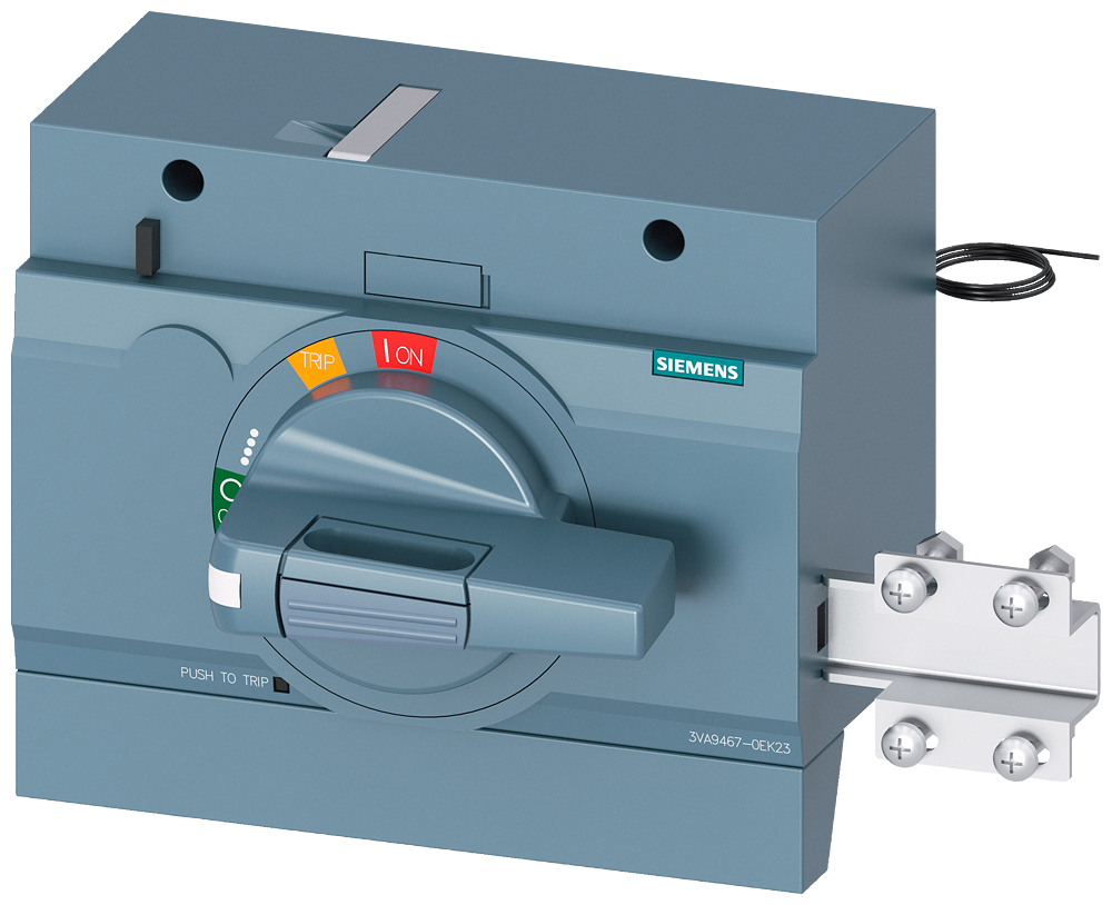 3VA9467-0EK23 Accionamiento giratorio frontal, estándar, con enclavamiento de puerta, IEC IP30