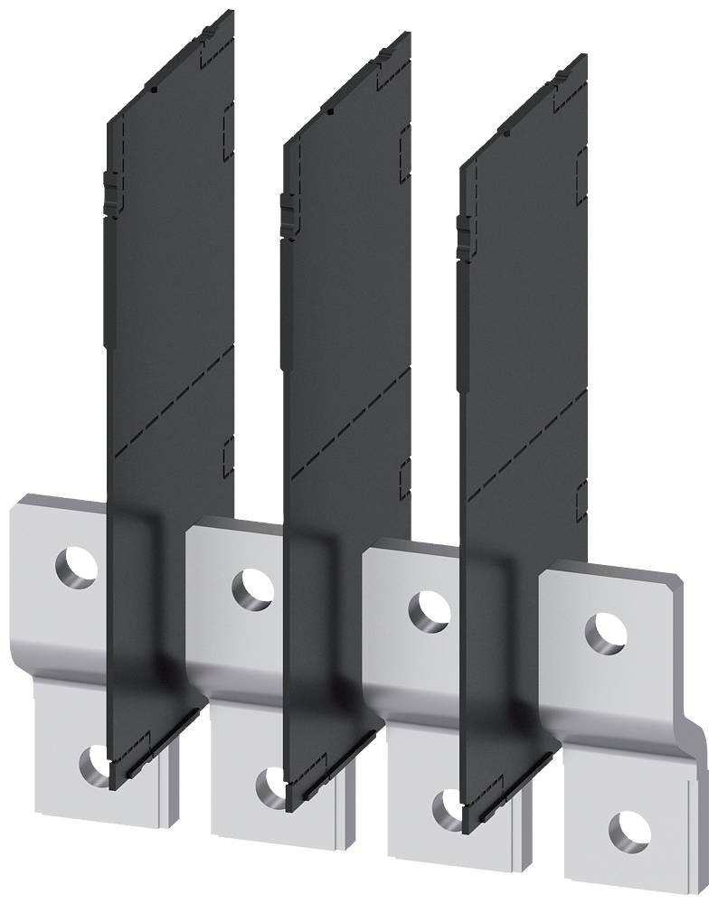 3VA9484-0QB00 Alargador de conexiones por el frente, 4 unidades, accesorio para: 3VA1 400/630 