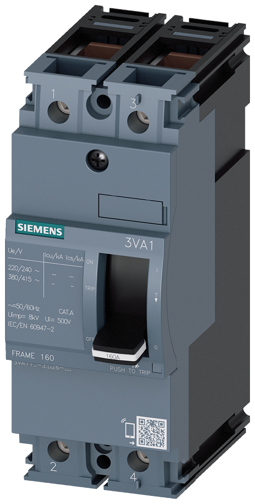 3VA1196-4ED26-0AA0 Interruptor automático 3VA1 IEC, Frame 160, clase de poder de corte S, Icu = 36 