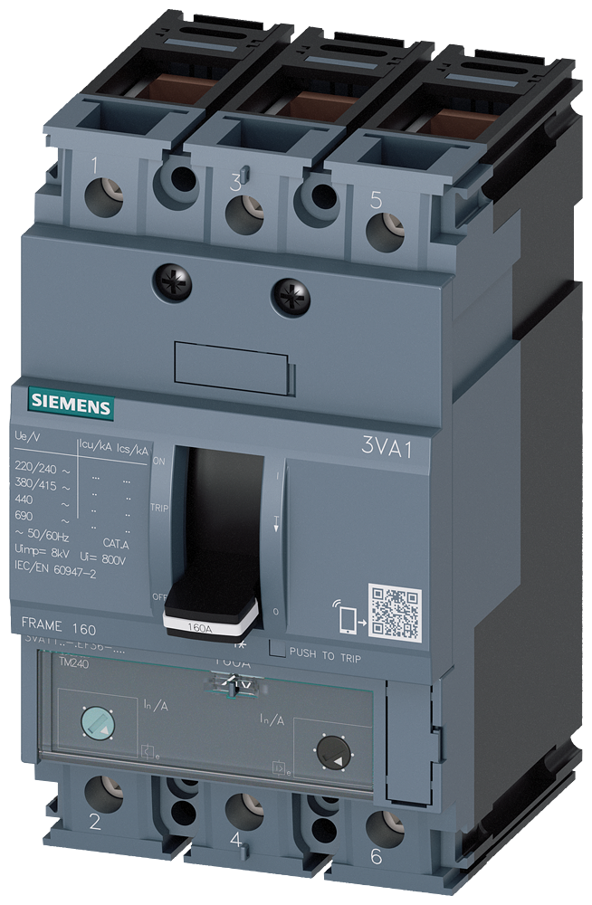 3VA1150-3EF36-0AA0 Interruptor automático 3VA1 IEC, Frame 160, clase de poder de corte N, Icu = 25 