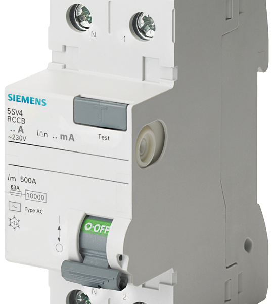5SV4311-0KL Interruptor diferencial, de 2 polos, tipo AC, In: 16 A, 30 mA, Un AC: 230 V, N i