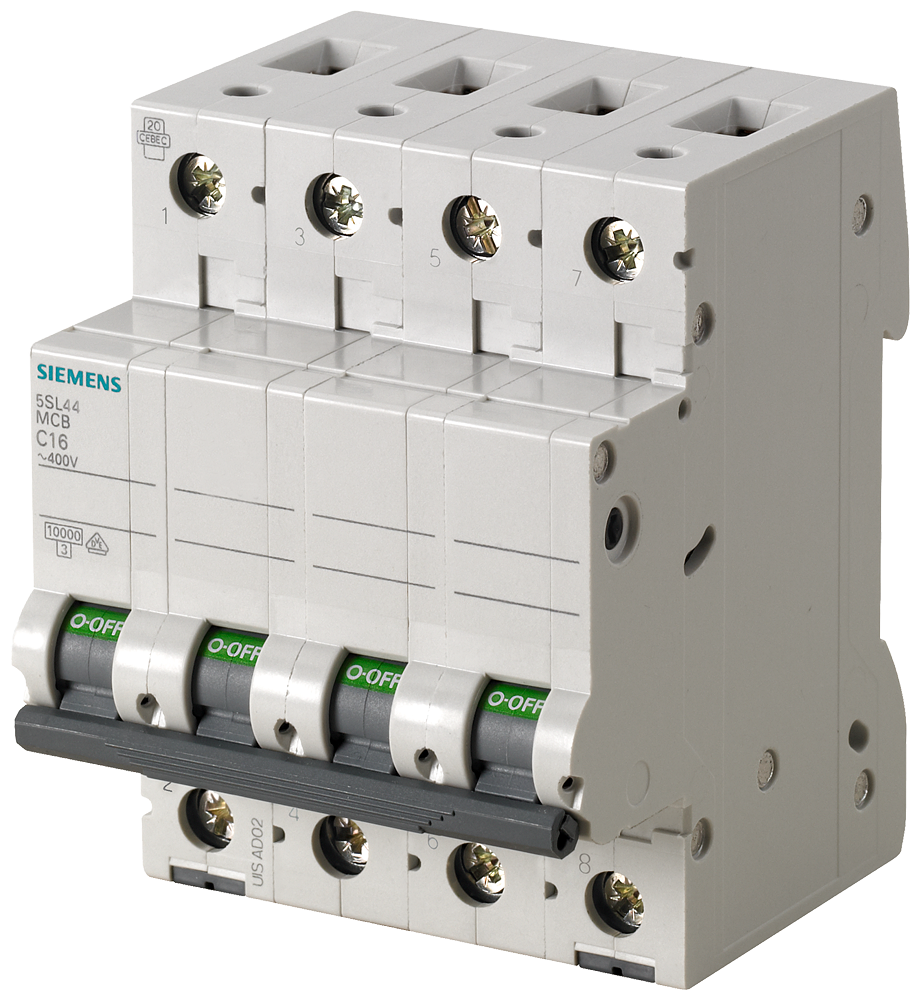 5SL4413-6 Automático magnetotérmico 400 V 10 kA, de 4 polos, B, 13 A