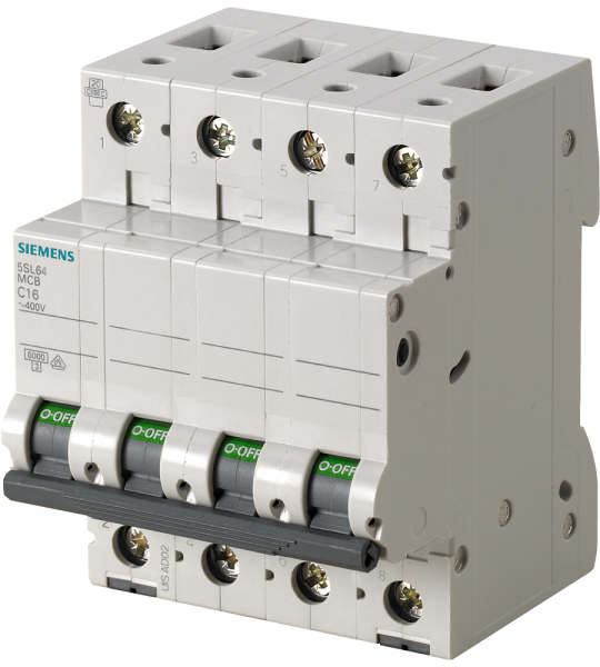 5SL6401-7 Automático magnetotérmico 400 V 6 kA, de 4 polos, C, 1 A