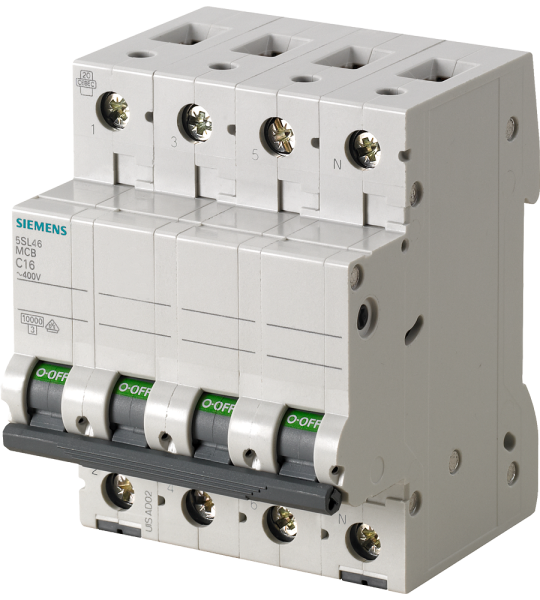 5SL4620-8 Automático magnetotérmico 400 V 10 kA, 3+N polos, D, 20 A
