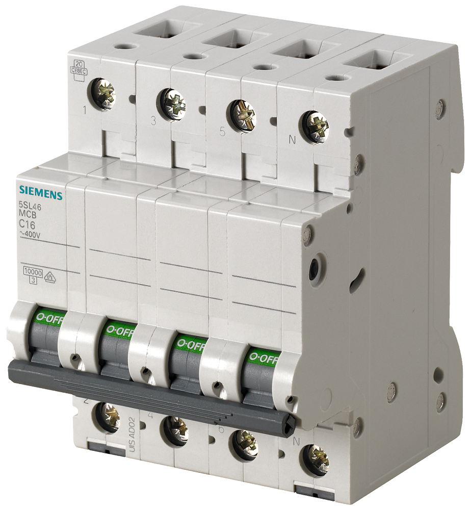 5SL4620-8 Automático magnetotérmico 400 V 10 kA, 3+N polos, D, 20 A