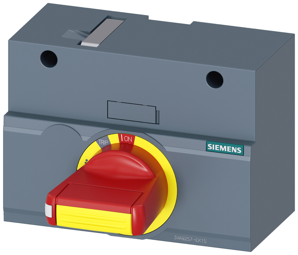 3VA9257-0EK15 Accionamiento giratorio frontal, parada de emergencia, IEC IP30/40, accesorio pa