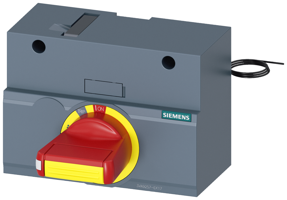 3VA9257-0EK17 Accionamiento giratorio frontal, parada de emergencia, IEC IP30/40, kit de ilumi