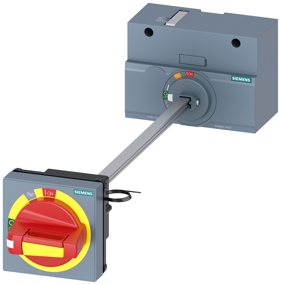 3VA9257-0FK27 Mando giratorio para montaje en puerta, parada de emergencia, IEC IP65, con encl