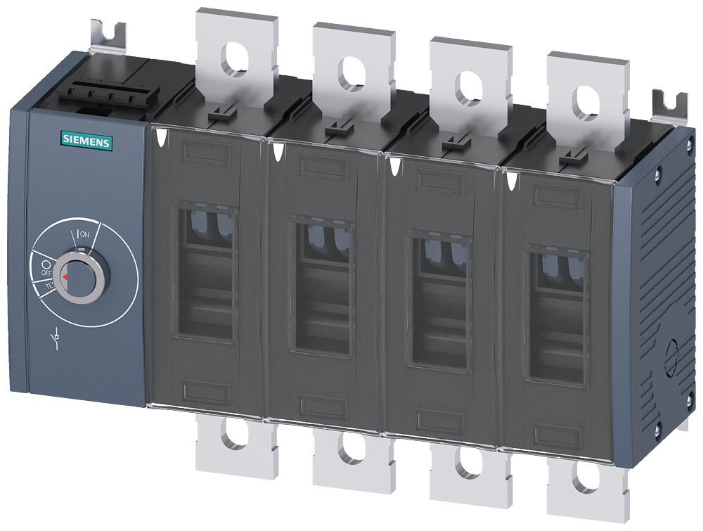 3KD4444-0QE10-0 Interruptor-seccionador 500 A, tam. 4, 4 polos, accionamiento lateral izqui