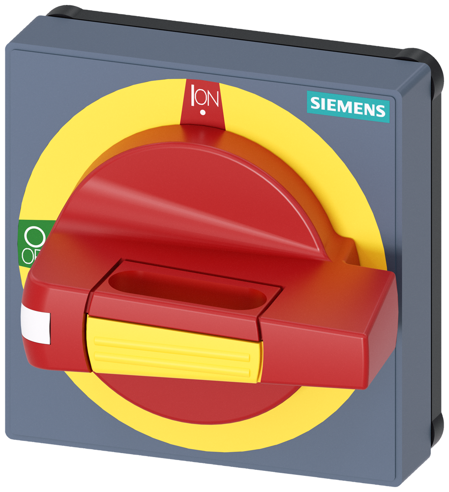 8UD1771-2AF05 Maneta con panel, parada de emergencia, tamaño 75 × 75, para eje 8 × 8, prueba 0