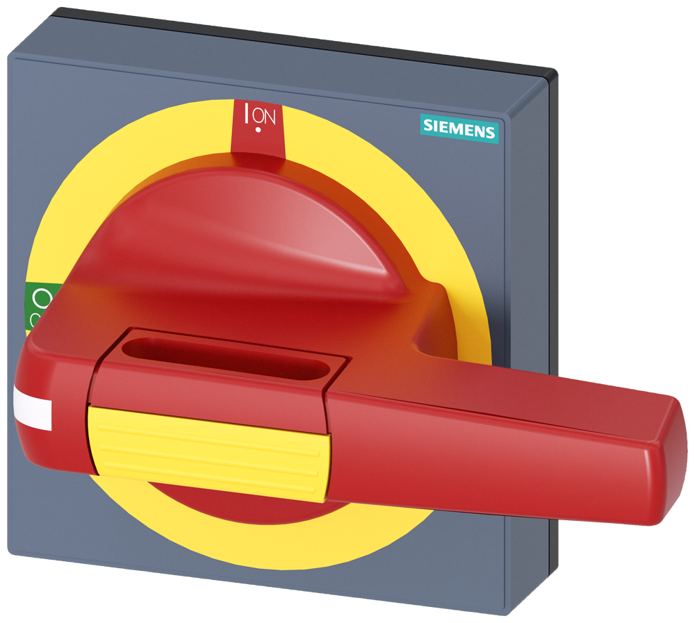 8UD1841-2AD05 Maneta con panel, parada de emergencia, tamaño 100 × 100, para eje 8 × 8, 0-I