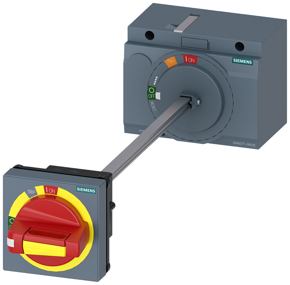 3VA9277-0FK25 Mando giratorio para montaje en puerta, desconexión de emergencia, IEC, IP65, pa