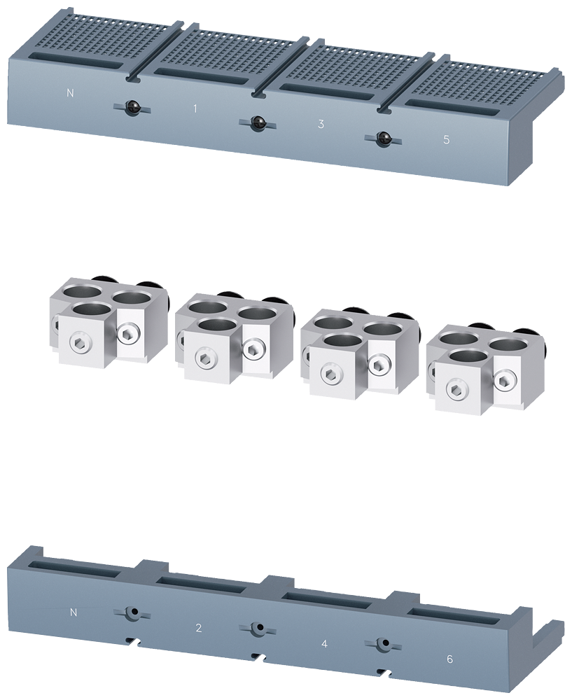 3VA9504-0JB32 Borne para conductor redondo, 3 cables, 4 uds., accesorio para: 3VA15/25 1000