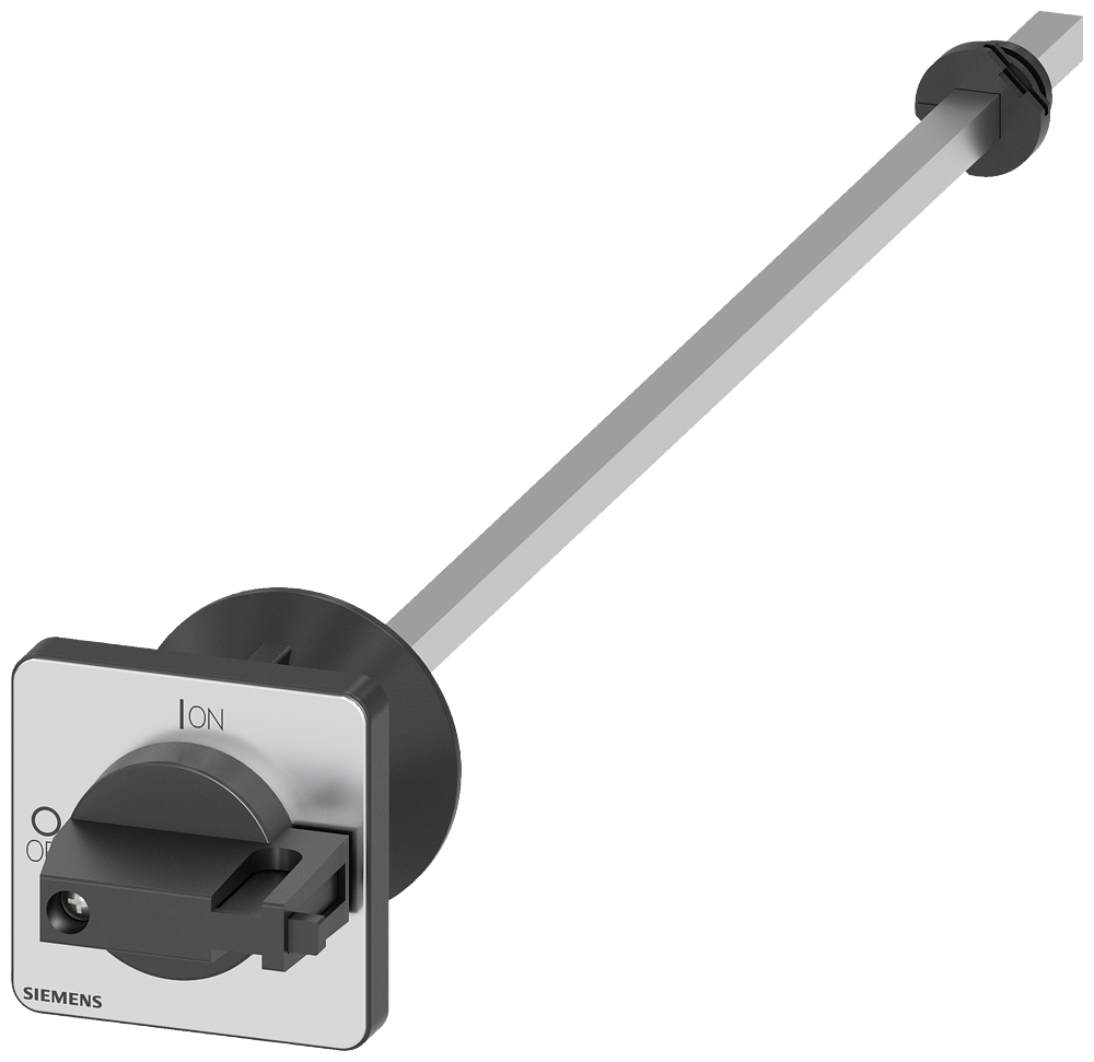 3LD9343-4CA Mando giratorio para montaje en puerta, negro 48x48 mm, fijación frontal