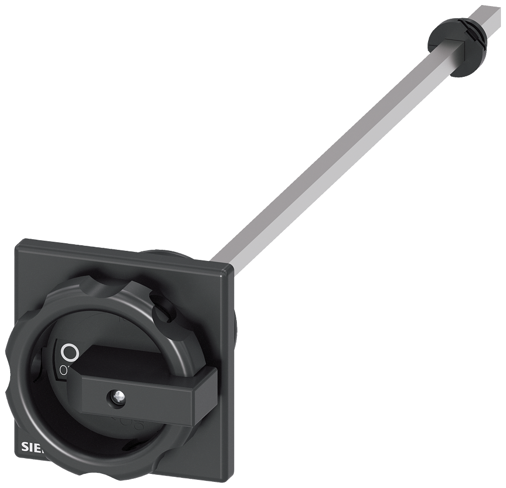 3LD9344-2CA Mando giratorio para montaje en puerta, negro 66x66 mm, fijación frontal