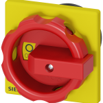 3LD9344-3C Accionamiento giratorio, color rojo/amarillo, 66 × 66 mm para fijación fron
