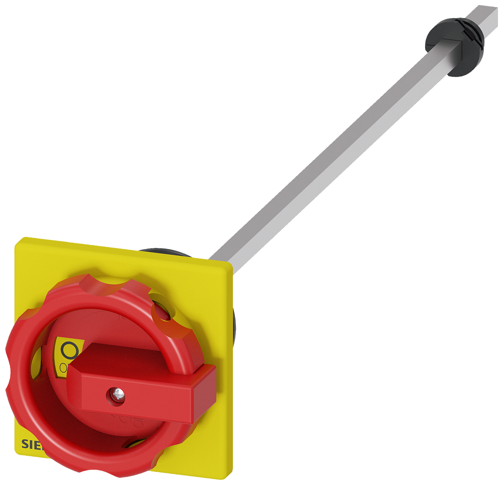 3LD9344-3CA Mando giratorio para montaje en puerta, rojo/amarillo 66x66 mm, fijación frontal