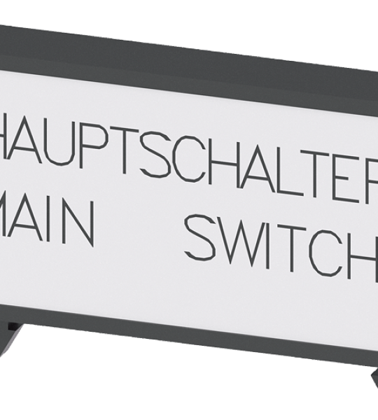 3LD9346-1A Placa adicional, alemán/inglés "Hauptschalter/Main Switch" (embalaje c