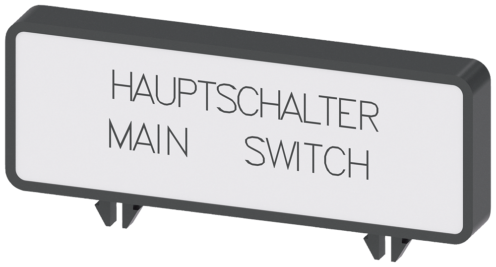 3LD9346-1A Placa adicional, alemán/inglés "Hauptschalter/Main Switch" (embalaje c