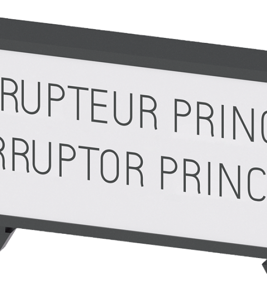 3LD9346-2A Placa adicional, francés/español "Interrupteur General/Interruptor Principa