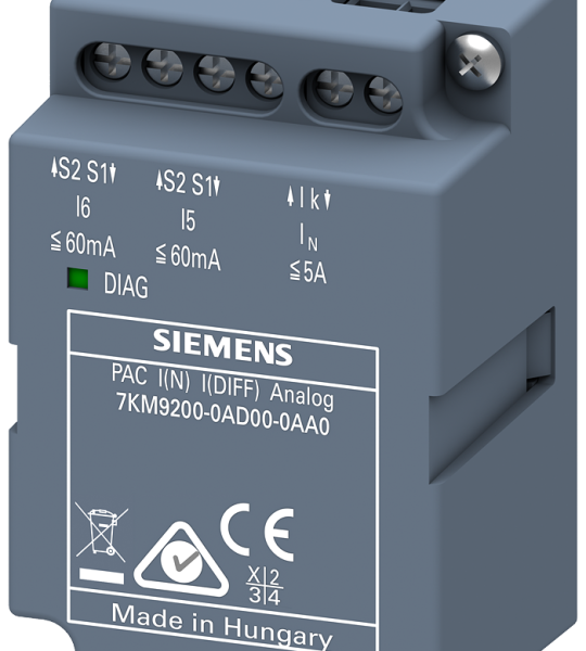 7KM9200-0AD00-0AA0 Módulo de ampliación I(N),I(Dif),analógico, medición de neutro, Medida de corrie