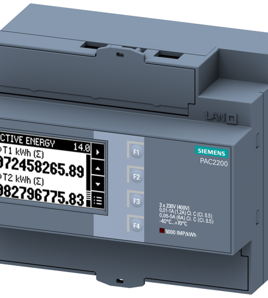 7KM2200-2EA30-1CA1 Instrumento de medida SENTRON 7KM PAC2200, trifásico, 5 A, perfil DIN, M-Bus