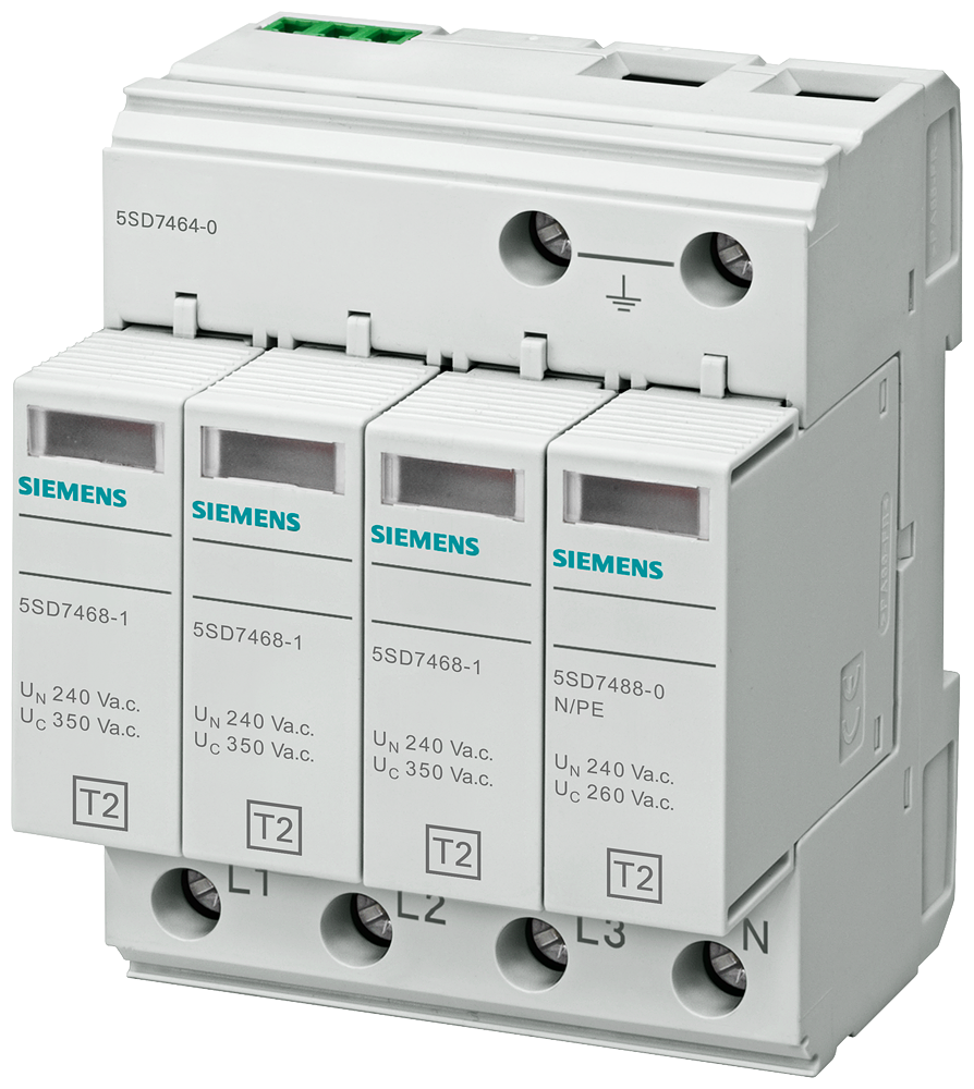 5SD7464-0 Pararrayos tipo2, clase C, 350V 4p sist.TN-S y TT