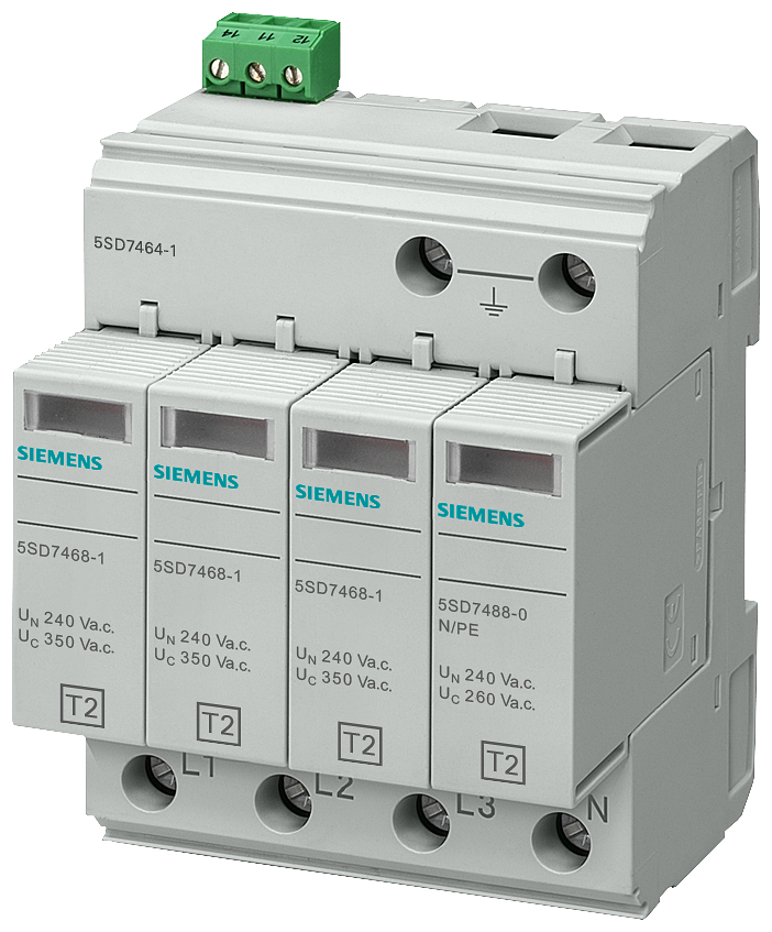 5SD7464-1 Pararrayos tipo2, clase C, 350V 4p sist.TN-S y TT