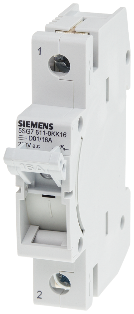 5SG7611-0KK06 MINIZED, interruptor-seccionador-fusible, D01, 1 polo, In: 6 A, Un AC: 230 V