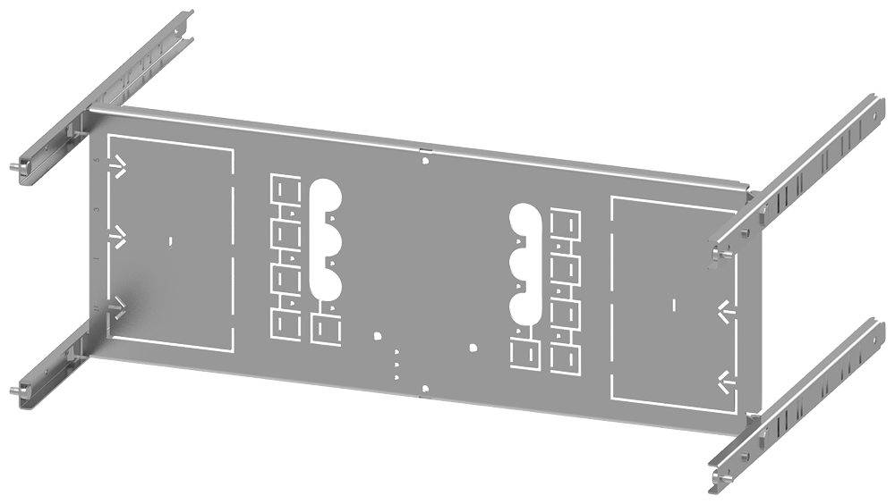 8PQ6000-8BA08 SIVACON S4, placa de montaje, 3VA20 (100 A), de 3 polos, montaje fijo, zóca
