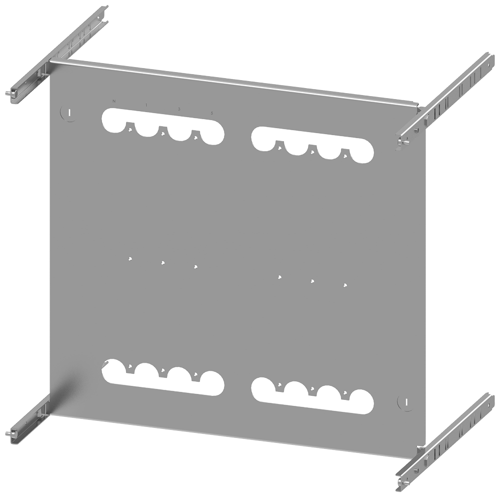 8PQ6000-8BA65 SIVACON S4, placa de montaje, 3VA23 (400 A), 3VA24 (630 A), de 4 polos, mon