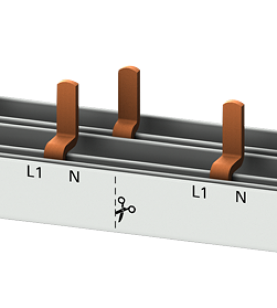 5ST3685-0 Peine de espigas compacto, 10 mm², conexión: 2 polos (L y N) 1 int. dif. 2 