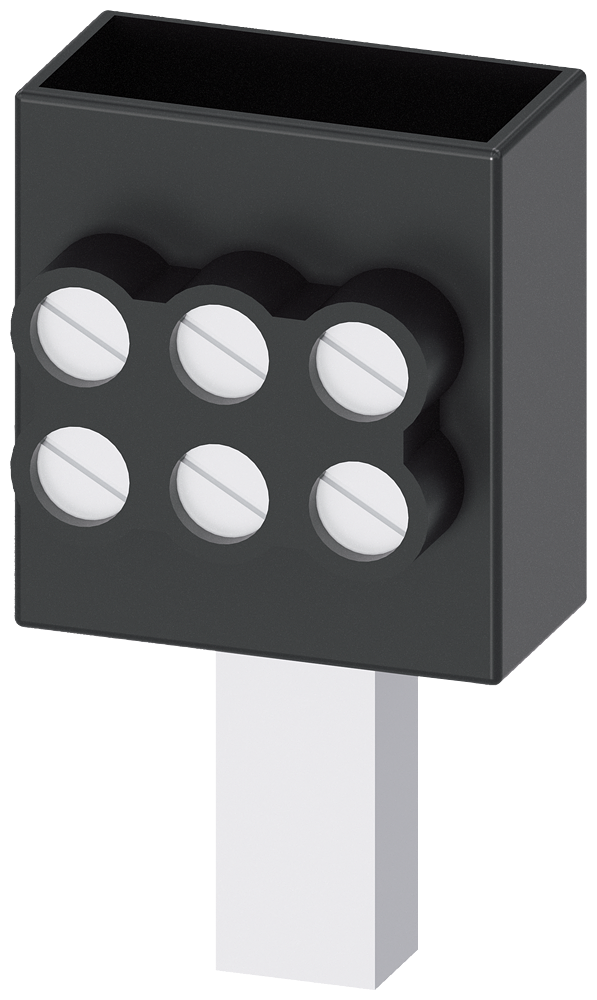 3NP1921-1BE20 Borne triple 3 × 2,5-16 mm², para tamaño NH000 y NH00, 1 polo
