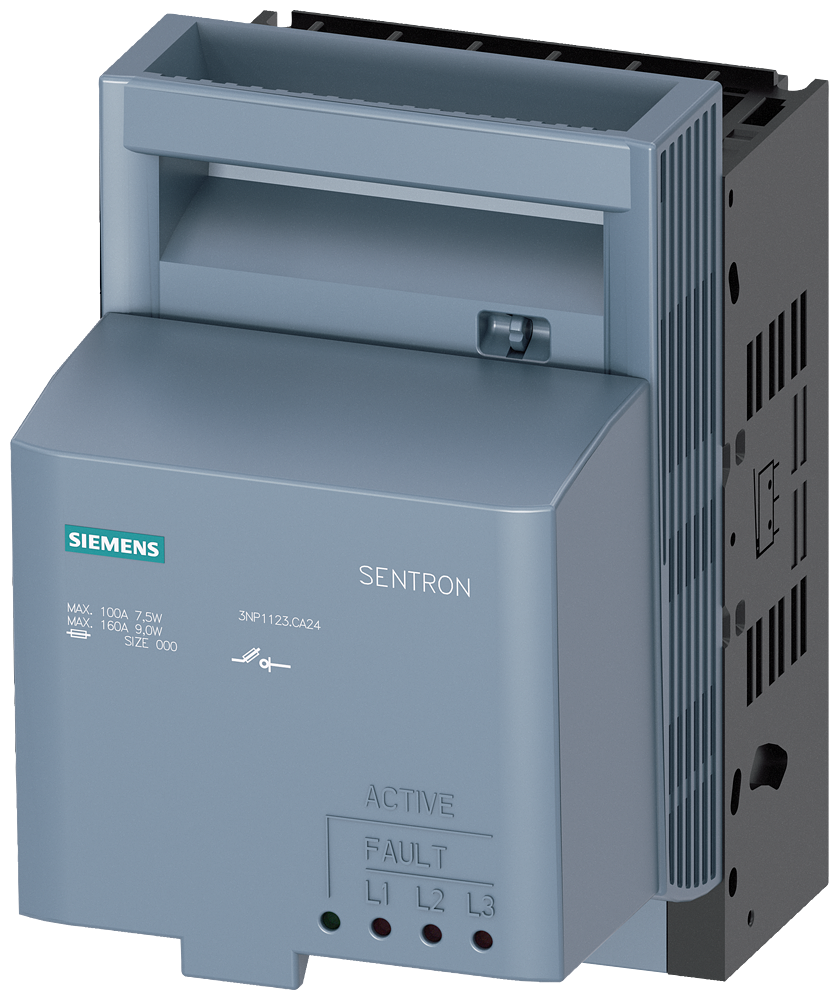 3NP1123-1CA24 SENTRON, interruptor-seccionador-fusible 3NP1, de 3 polos, NH000, 160 A