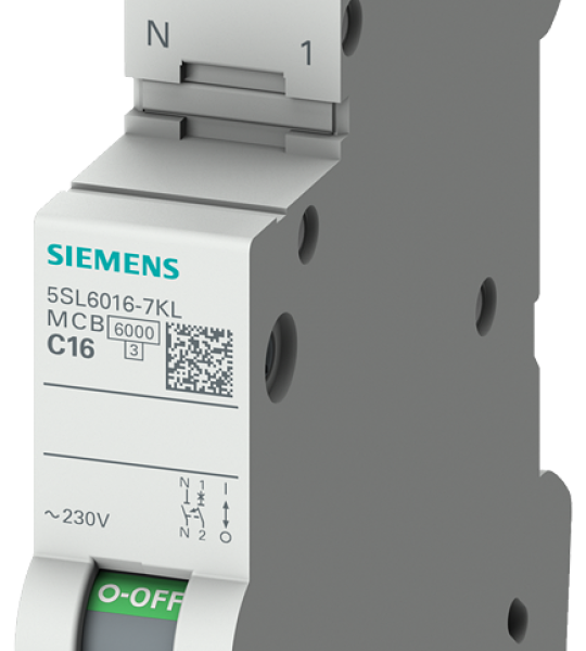 5SL6010-7KL Automático magnetotérmico 230 V 6 kA, 1 + N polos/1 mód., N, izda., C1