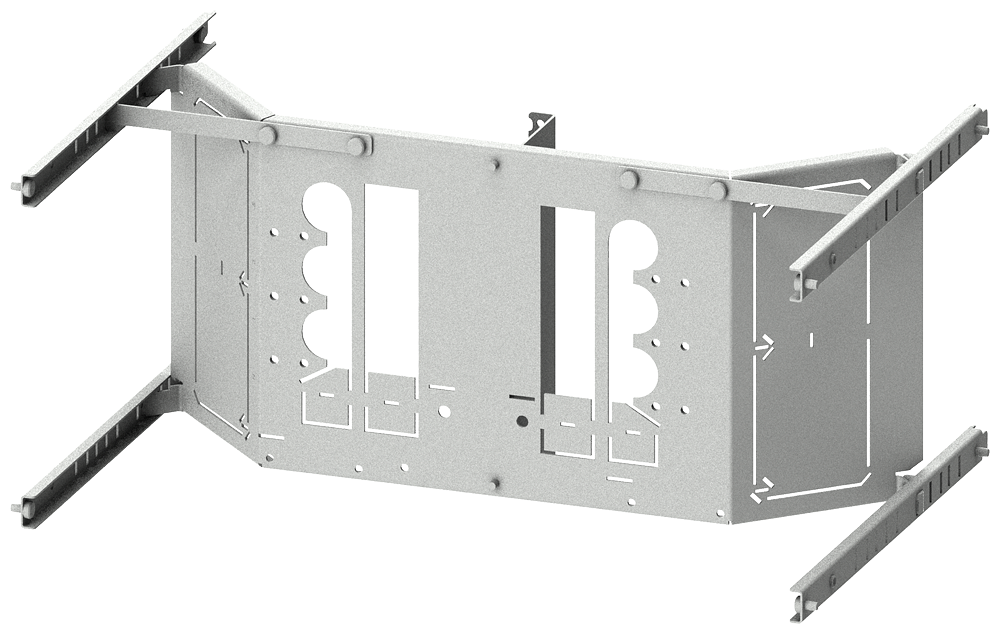 8PQ6000-6BA45 SIVACON S4, placa de montaje, 3VL4 hasta 400 A de 4 polos, montaje fijo y e