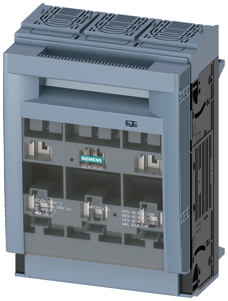 3NP1153-1JC20 SENTRON, interruptor-seccionador-fusible 3NP1, de 3 polos, NH2, 400 A