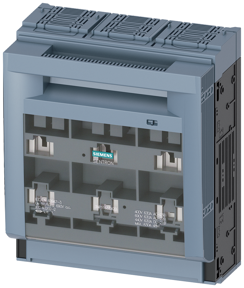 3NP1163-1DA20 SENTRON, interruptor-seccionador-fusible 3NP1, de 3 polos, NH3, 630 A